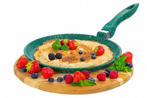 Блинная сковорода 24 см ГАРМОНИЯ ВКУСА "Изумруд", нержавеющая сталь, размеры 45*25*7,5 см