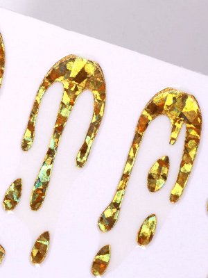Наклейки для ногтей «Мороженое», голографические, цвет золотистый