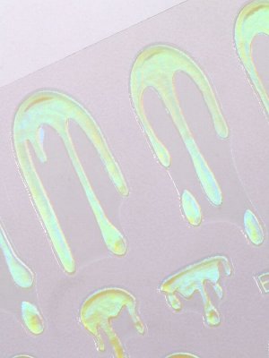 Наклейки для ногтей «Мороженое», голографические, белые
