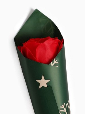 Новогодняя мыльная красная роза