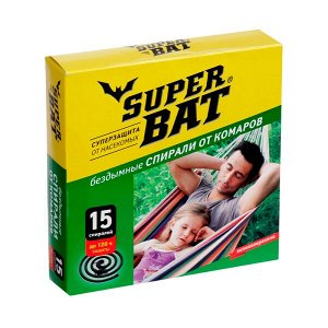 Х Спирали Super Bat от комаров бездымные зеленые 15шт 1/60