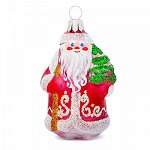 Елочная игрушка фигурка стеклянная &quot;Морозко-1&quot; д7,2см, ручна