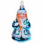 Елочная игрушка фигурка стеклянная &quot;Снегурка-1&quot; h7,8см, ручн