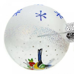 Елочная игрушка шар стеклянная "Орбита" д6см, ручная художес