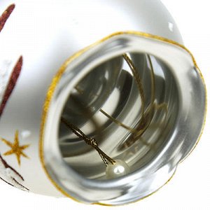 Елочная игрушка шар стеклянная "Птички" д7,5см, юбка-колокол