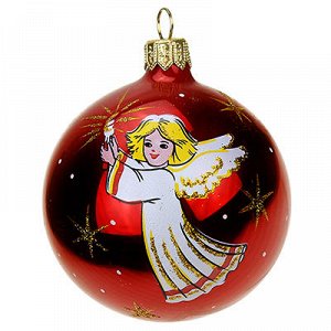 Елочная игрушка шар стеклянная "Рождественская сказка" д7,5с