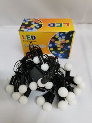 Гирлянда светодиодная LED outstanding. 28 светодиодных лампочек, 220V. Kрасный, синий, зеленый моргающий свет. пр.Китай