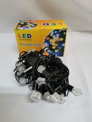 Гирлянда светодиодная LED outstanding. 28 светодиодных лампочек, 220V. Kрасный, синий, зеленый моргающий свет. пр.Китай