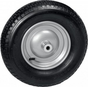 Пневматическое колесо для тачки, GRINDA PROLine WP-20, 4″х380мм, стальной диск, подшипник 20мм