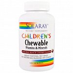 Solaray, Детские жевательные витамины и минералы, натуральный вкус черной вишни, 120 витаминов