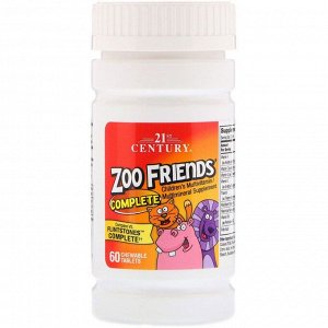 21st Century, Zoo Friends Complete, Детские мультивитамины, 60 Chewable Tablets