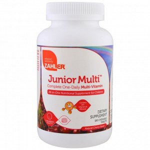Zahler, Junior Multi, Полный набор мультивитаминов всего в 1 таблетке в день , 180 жевательных таблеток