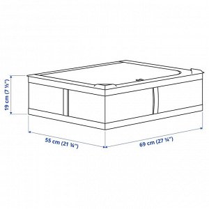 IKEA SKUBB, Кофр для хранения, темно-серый, 69x55x19 см