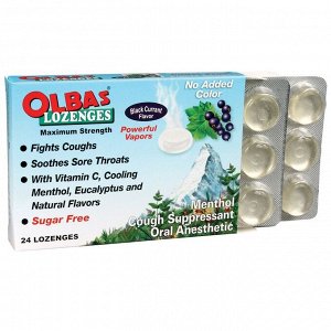 Olbas Therapeutic, Пастилки Olbas, без сахара, вкус черной смородины, 24 пастилки