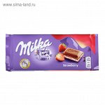 Шоколадная плитка Milka Strawberry 100г