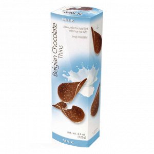 Шоколадные чипсы Belgian Chocolate Thins - Milk, 80 г