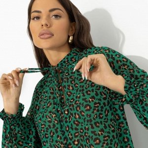 Блуза с анималистичным принтом, В лучшей роли (green)