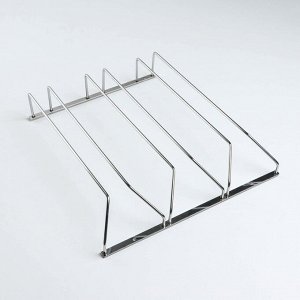 Сушилка для бокалов Доляна, 3 направляющих, 34×6,5×33 см, хромированная
