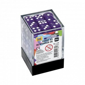 Набор из 36 кубиков D6, 12 мм, фиолетовый 18+