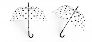 Прозрачный зонт-трость в стиле Ретро "Кошки"