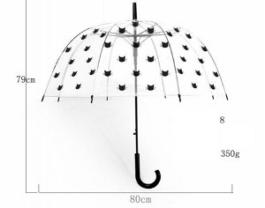 Прозрачный зонт-трость в стиле Ретро "Кошки"