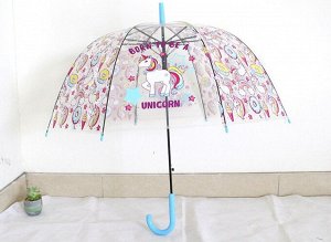 Прозрачный зонт-трость в стиле Ретро "Единороги"