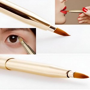 Nail Art Двусторонняя кисть для нанесения точечного макияжа губ, золотистый