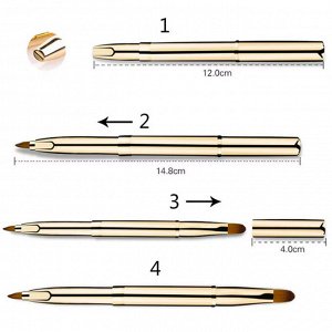 Nail Art Двусторонняя кисть для нанесения точечного макияжа губ, золотистый