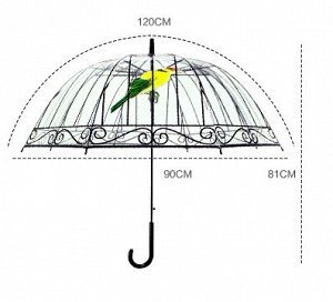 Прозрачный зонт-трость в стиле Ретро с леопардовым кантом