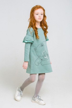 Платье для девочки Crockid КР 5555 серо-зеленый к219