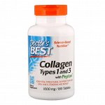 Doctor&#039;s Best, Коллаген типа 1 и 3, содержит Peptan, 1000 мг, 180 таблеток