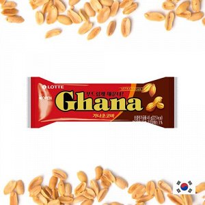 Lotte Ghana Choco Bar Peanut 45g - Батончик Лотте Гхана с арахисом и карамелью