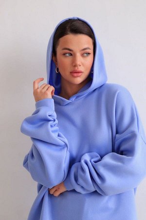 Худи голубое (футер с начесом)