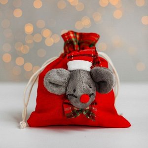 Мешок для подарков "Мышка в колпаке", вместимость 100 г, виды МИКС
