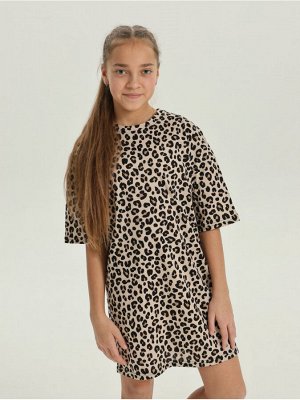 Платье домашнее "Леопард" Коричневый девочка