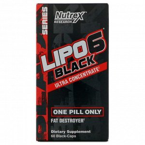 Nutrex Research, Lipo-6 черный ультра-концентрат, 60 черных капсул