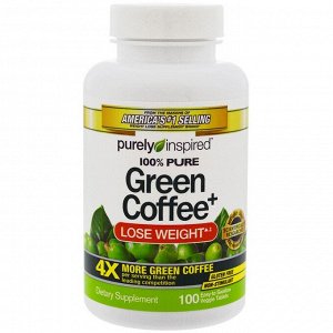 Purely Inspired, Зеленый кофе+, 100 таблеток в растительной оболочке