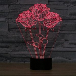 Светильник 3D Розы