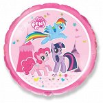 Фольга шар Круг Пони 18&quot;/45 см 1шт