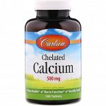 Carlson Labs, Кальций в форме хелата, 500 мг, 180 таблеток