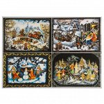 Декупажная карта &quot;Лаковая шкатулка. Зима&quot; плотность 45г/м2 формат А4 (13685)