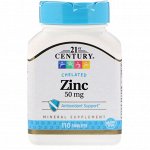 21st Century, Цинк, 50 мг, 110 таблеток