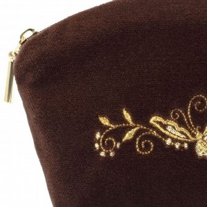 Бархатная косметичка «Бабочка», м.294 р.2019, коричневый