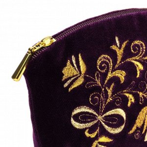 Бархатная косметичка «Букет», м.294 р.452-1, фиолетовый