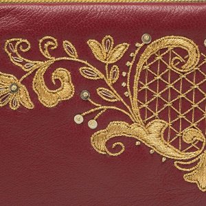 Кожаный очечник «Рождение весны», м.249-1 р.2152, бордовый