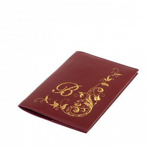 Обложка для паспорта «Шарм» Инициал, м.816 р.1475, бордовый