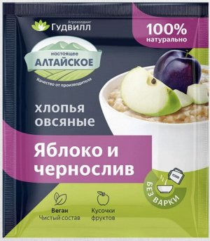 Хлопья крупяные не треб/вар овсяные с яблоком и черносливом (40г)