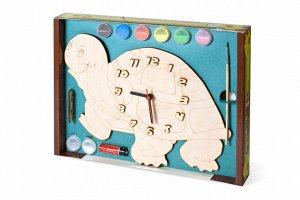 Часы с циферблатом под роспись "Черепаха" с красками арт.ДНИ110 /20