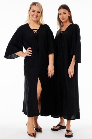 Платье Платье Kivviwear 429003 черный 
Состав: Вискоза-100%;
Сезон: Весна
Рост: 170

Это удлиненное платье выполнено из мягкой и приятной на ощупь жатой вискозы. Благодаря такому составу, ткань облад