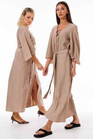 Платье Платье Kivviwear 429004 капучино 
Состав: Вискоза-100%;
Сезон: Весна
Рост: 170

Это удлиненное платье выполнено из мягкой и приятной на ощупь жатой вискозы. Благодаря такому составу, ткань обл